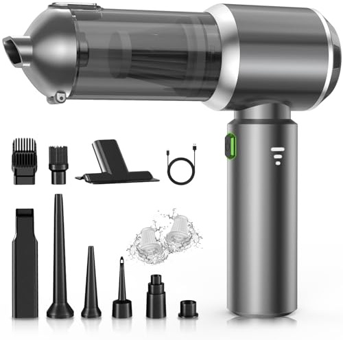 Handheld Vacuum Cleaner, 28000Pa Brushless Motor Cordless Car Vacuum Cleaner, 3-Speed Mini Hoovers with Multiple Brush Heads Hand Held Vacuum Cordless for Office, Home, Kitchen, Car, Pet Hair