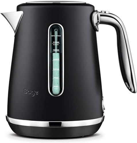 Sage The Soft Top Luxe, Wasserkocher, Schwarzer Trüffel | Wasserkocher mit Kontrollanzeige, 1,7 L Fassungsvermögen, Schnelles Sieden, 2400 W, 360° Basis, Sanft Öffnender Deckel