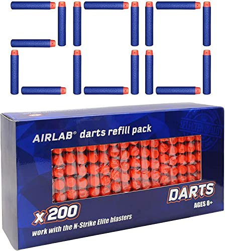 Airlab 200 Pfeile Darts für Nerf Zubehör, Ersatzpfeile Munition Bullets, Refill Darts Foam Pfeile Patronen, kompatibel mit Nerf Spielzeug Gun, Blau