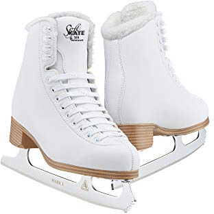 Jackson Ultima Classic SoftSkate 380 Womens Ice Skates for Women & Girls Ice Skates – Comfortable Figure Skates for Ice Skating & Recreational Figure Skating, Size 12 Medium Width – White/Fleece