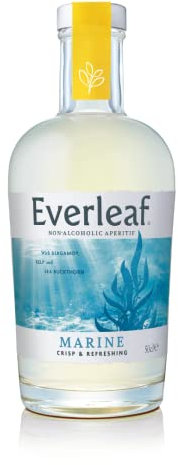 Everleaf Marine - Non-Alcoholic Aperitif (50cl) | Spirit Alternative | Prepare Easy Alcohol-Free Cocktails & Spritzes for Everyday Enjoyment | Made from Bergamot, Sea Buckthorn & Kelp | Drinks Gift