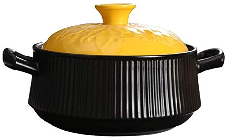 SMSOM Pentole per casseruola in cespani Pentole in ceramica in ceramica, attivazione ad alta temperatura, risparmio energetico e protezione dell'ambiente, più resistente 3L, per budino, prodotti da fo