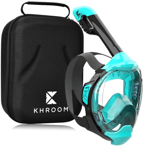 Khroom Schnorchelmaske Erwachsene & Kids ab 3 Jahre | CO2 sicher | Vollgesichtsmaske mit Easy-Breath System | Schnorchelset Alternative | Seaview Y Tauchmaske Schnorchelmaske Kinder