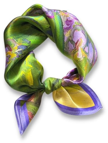 PoeticEHome 100% Mulberry Silk Neck Scarf 21x21 Small Square Scarfs for Women Gift Packed