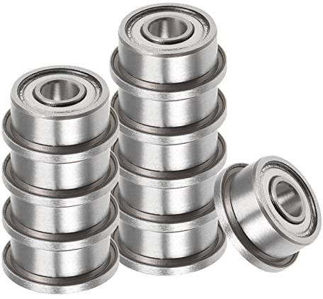 Kozelo 10 Stück F693ZZ Flansch Kugellager - [3x8x4mm] Ersatz Rad Lager für Schubkarre Rasenmäher Hand LKW Achse Verwendung Chrom Stahl ABEC1