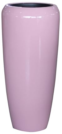 Klocke Dekorationsbedarf Hochwertiger Fiberglas-Pflanzkübel/Pflanzgefäß mit und praktischem Einsatz für stilvolle Einrichtung (rosa, 75cm)