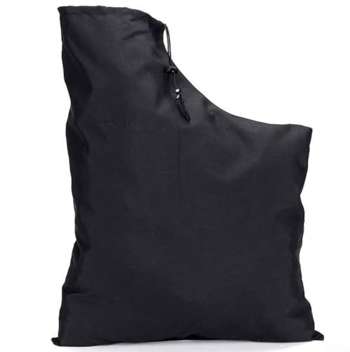 Bolsa de vacío para soplador de hojas, bolsa de almacenamiento de hojas de repuesto para jardín, césped, patio, bolsa de recogida de hojas con parte inferior con cremallera (negro)