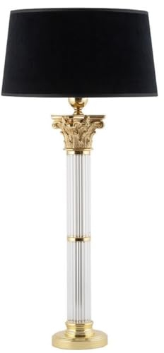 Casa Padrino Lampada da Tavolo Barocco di Lusso Oro Opaco/Nero A. 70 cm