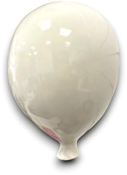 Palloncino Decorativo in Ceramica - Rosa o Celeste - Scultura Elegante e Giocosa per la Casa - Finitura Lucida - 20,5x14,7x11,5 cm - Idea Bomboniera, Regalo, Arredo Casa, Festa di Benvenuto (Bianco)