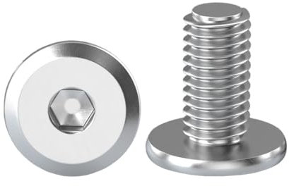 Drenky Tornillos de cabeza plana con hexágono empotrado, 10 unidades de conexión para muebles M8 x 10 mm, cabeza semicircular de acero inoxidable A2 V2A, rosca completa, a máquina