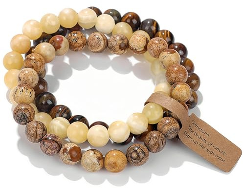 SAIBANGZI Edelstein Naturstein Armband 8MM Perlenarmband Heilsteine Armband Schmuck Geschenk für Damen oder Herren An Geburtstag,für Mama Geschenk Muttertag