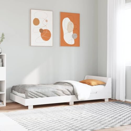 Buzaza Massivholzbett ohne Matratze Weiß 100x200 cm Holz Bett Massivholzbett Bed Frame Bettgestell Bett Holz Kiefernholz - 850735
