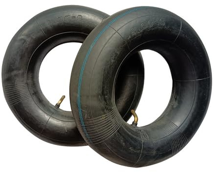 CERFFOOL 13x5.00-6 Schlauch für Rasenmäher, Schubkarren, Handkarren, Schneefräsen, ATVs, Go-Kart und mehr, mit gebogenem Ventil, 500-6, Ersatz-Innenschlauch für Rasenmäher, Zubehör (2 Stück)