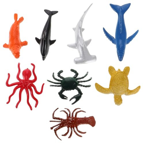 WESIEVYA 8pcs Ocean Sea Animal Crafts Ocean Figurines for Boys and Girls Educational Bath Toys Realistic Sea Creatures Craft Kit for Ages