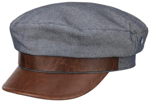 HAMMABURG Elbsegler Hut Cotton Riders Damen Made in Italy Sommer blau-weiß XL (60-61 cm)