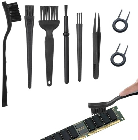 8 en 1 Brosse Antistatique - MoreChioce 8 Pcs Pinceaux Antistatique Pinceaux de Dépoussiérage en Nylon Brosse de Nettoyage Platique Kit de Brosse de Nettoyage pour Clavier Téléphone Ordinateur Caméra