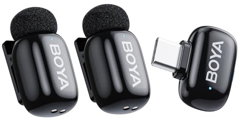 BOYA Mini Micro, Micro Cravate sans Fil pour iPhone 15/16, Android, Microphone Cravate USB-C Ultraléger (5 g), Portée de 100 m, Microphone Lavalier Compact pour Interview, Youtubeur