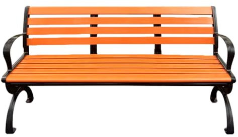 Garden Bench Cast Aluminum Patio Park Bench Weatherproof Seat Chair 2-Person Garden Bench, with Curved Backrest and Arch Armrest for Outdoor Porch, Lawn (Size : 47in)