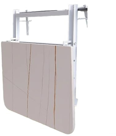 Tavolo pieghevole regolabile per ringhiera per balcone, stabile e portante, adatto a varie ringhiere, disponibile in 60/80/100/120 cm (bianco) – perfetto per spazi esterni