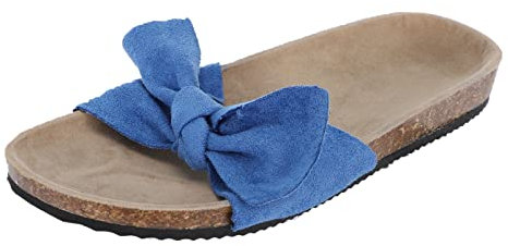 Generisch Sandale Damen Sandalen Pantoletten Plateau Sommer Schleife Blume Schlappen Sandaletten
