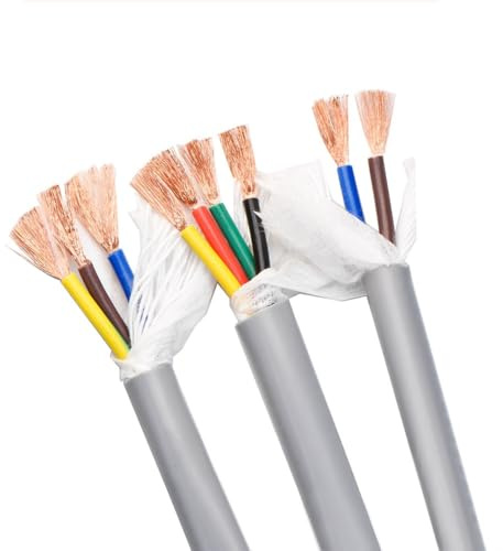 Cavo schermato, filo elettrico da 10 m, filo di rame stagnato in PVC ad alta flessibilità, 2-5 conduttori, 0,15 mm²-1 mm², filo di segnale TRVV, cavo di controllo del segnale(5 core x 0.2mm²)
