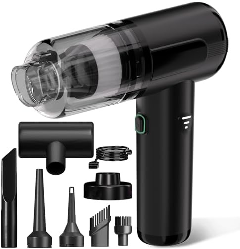 SUNXBUK Aspirateur à Main,20000PA Aspirateur Voiture Puissant sans Fil,3 en 1 Mini Aspirateur sans Fil,Aspirateur de Voiture avec Moteur sans Balais,pour Bureau Animaux Cuisine Car