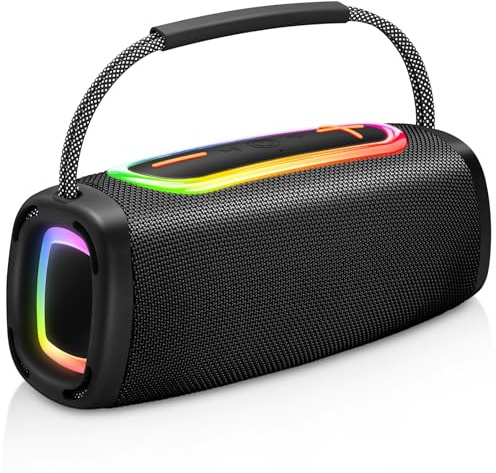 Bluetooth Speaker, 6000mah Portable Speaker with 36 Hour Playtime, Speakers Wireless Bluetooth 5.4 with Louder Volume & Enhanced Bass, Stereo Sound , Built-In Mic, Led Light for Outdoor/Party/Gifts