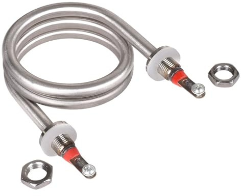 Calentador de piscina, Calentador de agua de inmersión M12 en espiral SS304, elemento calefactor eléctrico for destilación, 1200 W