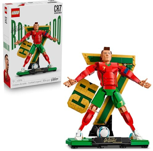 LEGO Editions Cristiano Ronaldo – Leggenda del Calcio Giocattolo - Kit Modellismo Action Figure 3D da Esposizione - Decorazione Cameretta -Regalo per Bambini e Bambine da 12 Anni e Fan Adulti - 43016