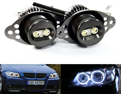 RZG 2 x vit LED ängel ögon strålkastare halo ring dagsljus DRL 20 W Canbus glödlampa för E90 E91 3-serien
