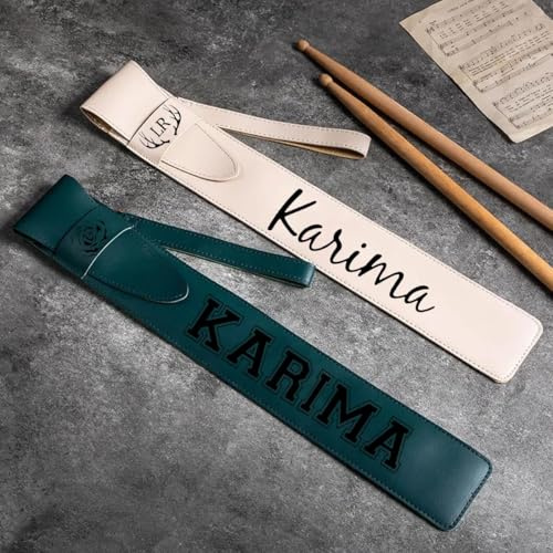 Individuelle Drumstick-Tasche Mit Namen, Tragbare Ledertasche Für Schlagzeug-Zubehör, Aufbewahrungshalter Für Drumsticks, Personalisierte Geschenke Für Schlagzeuger