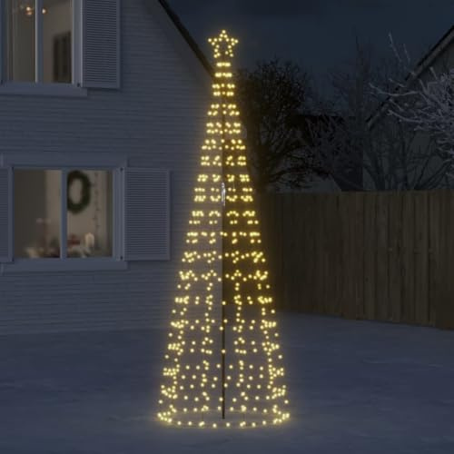 Festnight XXL Weihnachtsbaum Aussen Beleuchtet 300 cm 570 LEDs, Led Tannenbaum Outdoor, Metall Weihnachtsbaum Außen Groß Beleuchtung Kegelform Weihnachtsdeko Weihnachtsbeleuchtung
