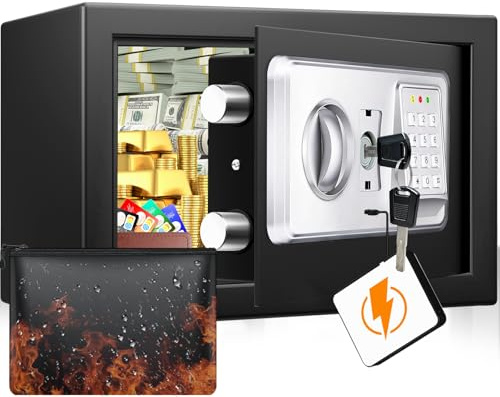 15L Digitaler Safe Tresor für Zuhause mit Zahlenschloss&Feuerfester Tasche | Alarmmodus und Silent-Modus, USB-C-Anschluss, Kleiner Schranktresor Möbeltresor für Zuhause Büro Bargeld Schmuck Medikamente