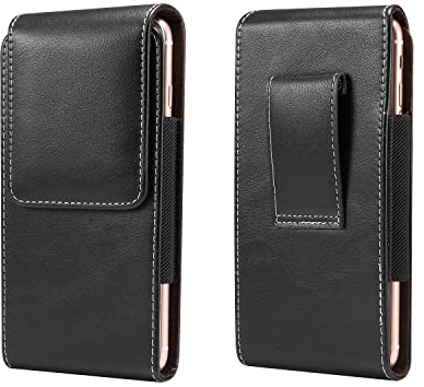 Baiyian Vertikal Handy Gürteltasche Holster Gürtel Hülle Ledertasche für Samsung iPhone Xiaomi Handy mit Hülle