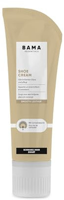 Bama Crema Neutra para Calzado con Cera de Carnaúba - Abrillantador para Cuero Liso, Granulado y Materiales TEX - Sin Disolventes y con Aplicador de Esponja - Negro, 75ml