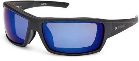 HARLEY-DAVIDSON Marcolin Juneau HZ0008-02C Smoke Color Enhanced Blue Mirror Motorrad Brille