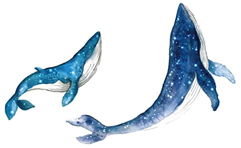 BESTonZON 4 Sätze Wandtattoo Wal Halloween-dekor Delphin-wandaufkleber Paar-ornament Kinderzimmerdekoration Kindertapete Kinder Dekor Mülleimer Wandgemälde Pvc Schrank Baby, L350414W11