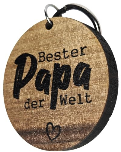 Vatertagsgeschenk für Papa - Bester Papa der Welt Schlüsselanhänger aus Holz, Glücksbringer, Vater Geburtstagsgeschenk, Männertag Geschenke, Geschenk Papa, Bester Papa, Geschenke zum Vatertag