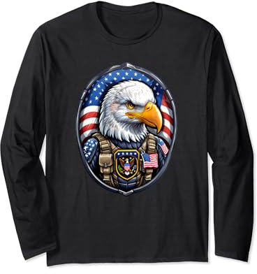 Patriotischer Adler in Soldaten Gear | Freedoms Brave Guardian Langarmshirt