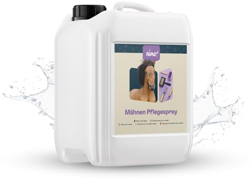 nimo® Spray d'entretien pour crinières | pour chevaux et poneys | Spray pour queue et crinière | Démêlage plus facile, entretien de la crinière, soin de la queue, donne de la brillance