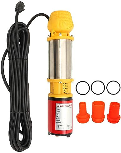 Locadence DC 24 V 300 W Tiefbrunnen Tauchpumpe, 12 M Entladungshub Brunnenpumpe, Schneckenpumpe, Bewässerungspumpe für Landwirtschaftliche Bewässerungsgärten
