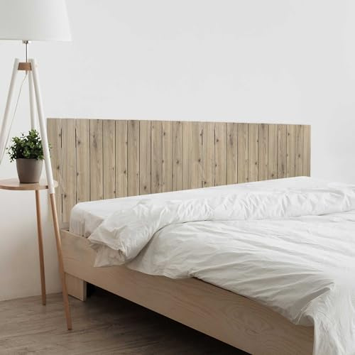 DHOME Cabecero de Madera reciclada DM Estilo Palet Vertical Dual Dividido en 2 Piezas Cama Palets Herrajes incluidos (220cm Dual, Roble)
