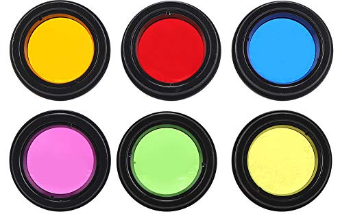 Zenithaur Telescope Egepiece Filter Set, 6 färger 1,25 tum färgglada astronomiska teleskopfilter för förbättrad visning av himmelobjekt