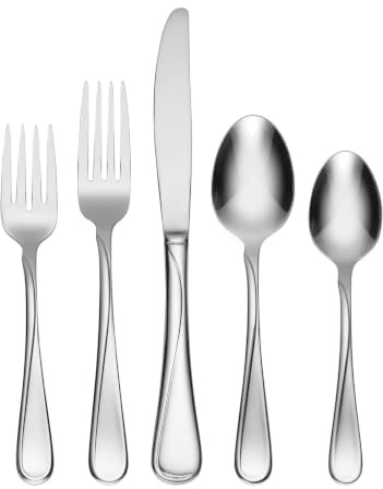 Oneida Flatware Flight 18/0 Silverware Set for 8, (45-Piece)