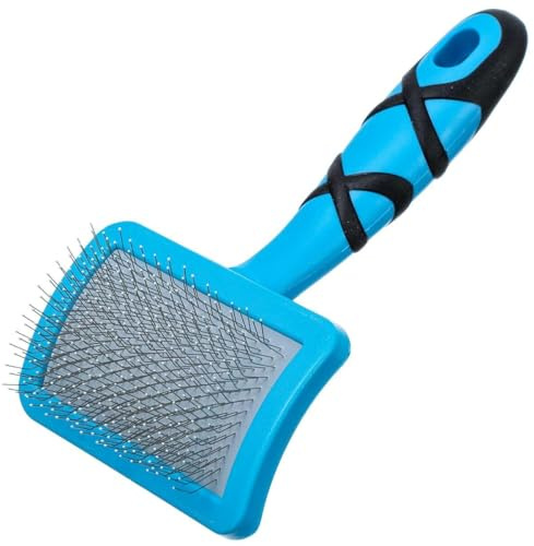 GROOM PROFESSIONAL Drahtbürste mit Plastiknoppen - Hundebürste - Ideal für Hunde und Welpen mit Empfindlicher Haut - Perfekt für Langhaarige Hunde - Perfekt für die Sanfte Fellpflege - Klein