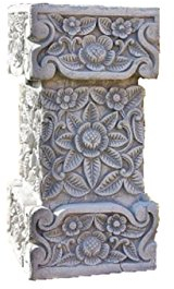 Blumensäule, 60 cm hoch, Sockel aus Steinguss, Frostfest, HO-006WA
