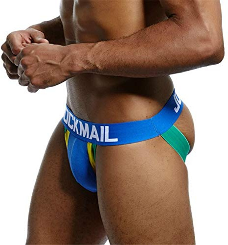JOCKMAIL Ropa Interior para Hombre Sexy suspensorio Tangas para Slip Transpirable para Hombre (M, Azul)