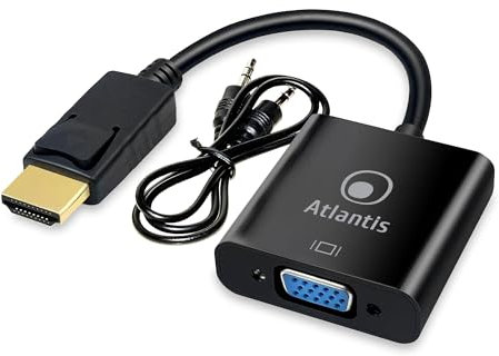 Atlantis A04-HDMI_VGA adattatore da HDMI a VGA (D-SUB), 1080p 60Hz, Porta Audio da 3,5mm, per PC e Notebook. Per connettere un PC/Notebook a Monitor, Projettore, con ingresso VGA. Cavo 15 cm.