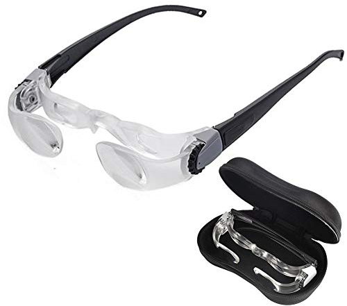 Caeor Lupenbrille,Max TV Fernsehbrille,2.1X Linsen,-3 Dioptrieneinstellung – Kopfbandlupe Stirnlupe Brillenlupe Für Brillenträger, Lesen, Handwerk, Juweliere, Nähen,Reparatur