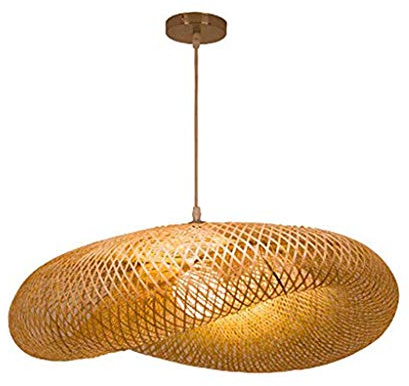 Lampadario HEYUN Lampade A Sospensione Vintage in Bambù Naturale Intrecciato E Lampada A Sospensione in Rattan Intrecciato Lampada A Sospensione Creativa E27 Soggiorno/Camera Da Letto/Sala Da Tè,60cm